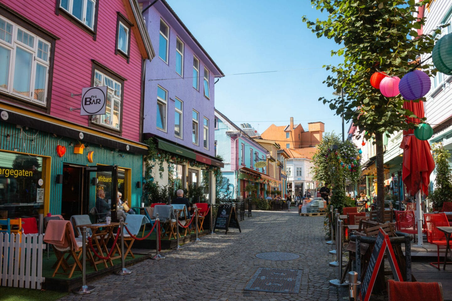 One of the most colourful streets in Norway located in Stavanger