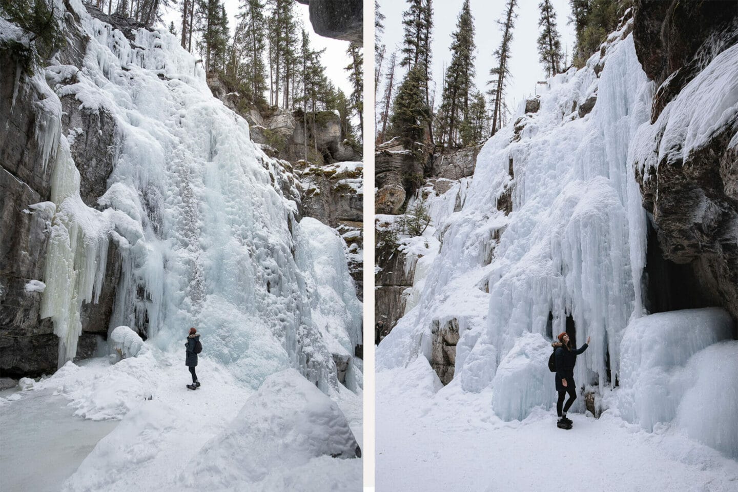 Frozen waterfalls in Jasper National Park